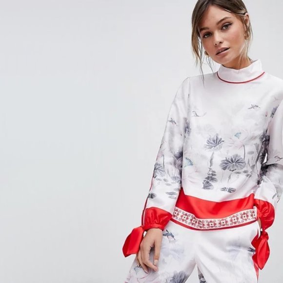 NWT Ted Baker London printed self-tie draped kimono jacket - Picture 5 of 16